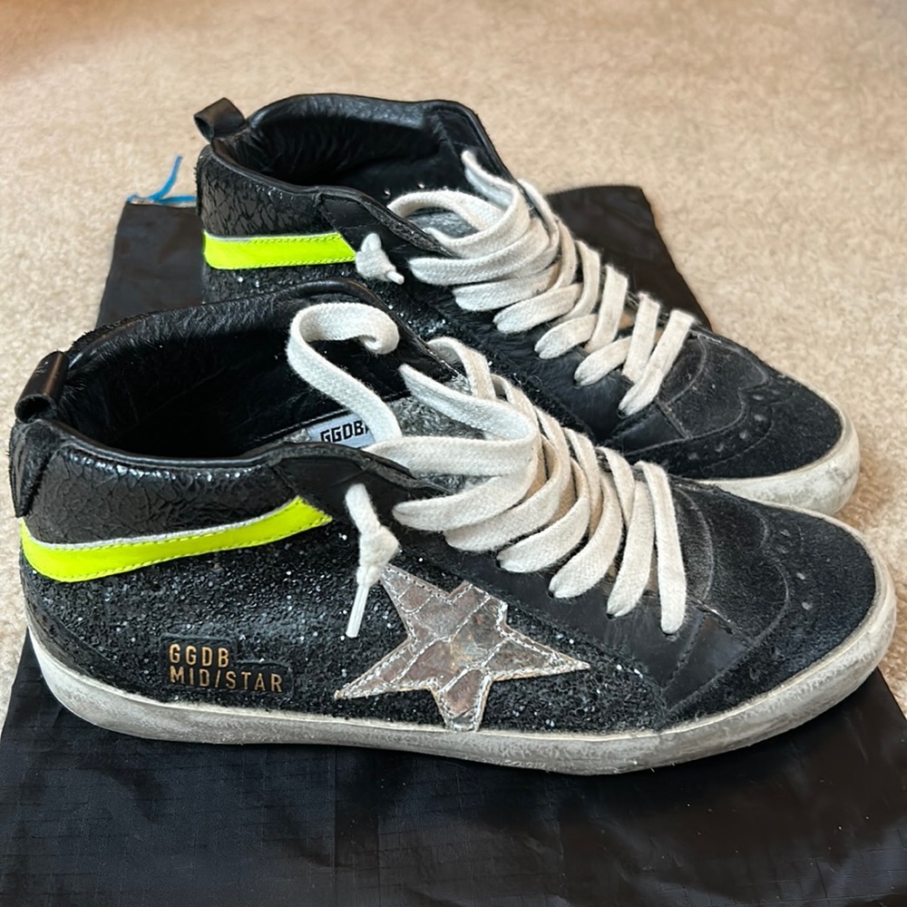Golden Goose Mid-Star suede and glitter size 35
